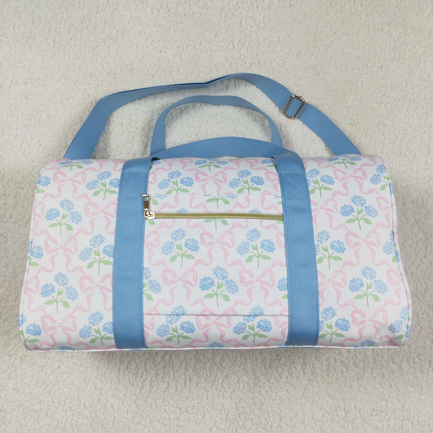 pink bow flower duffel & gym bags