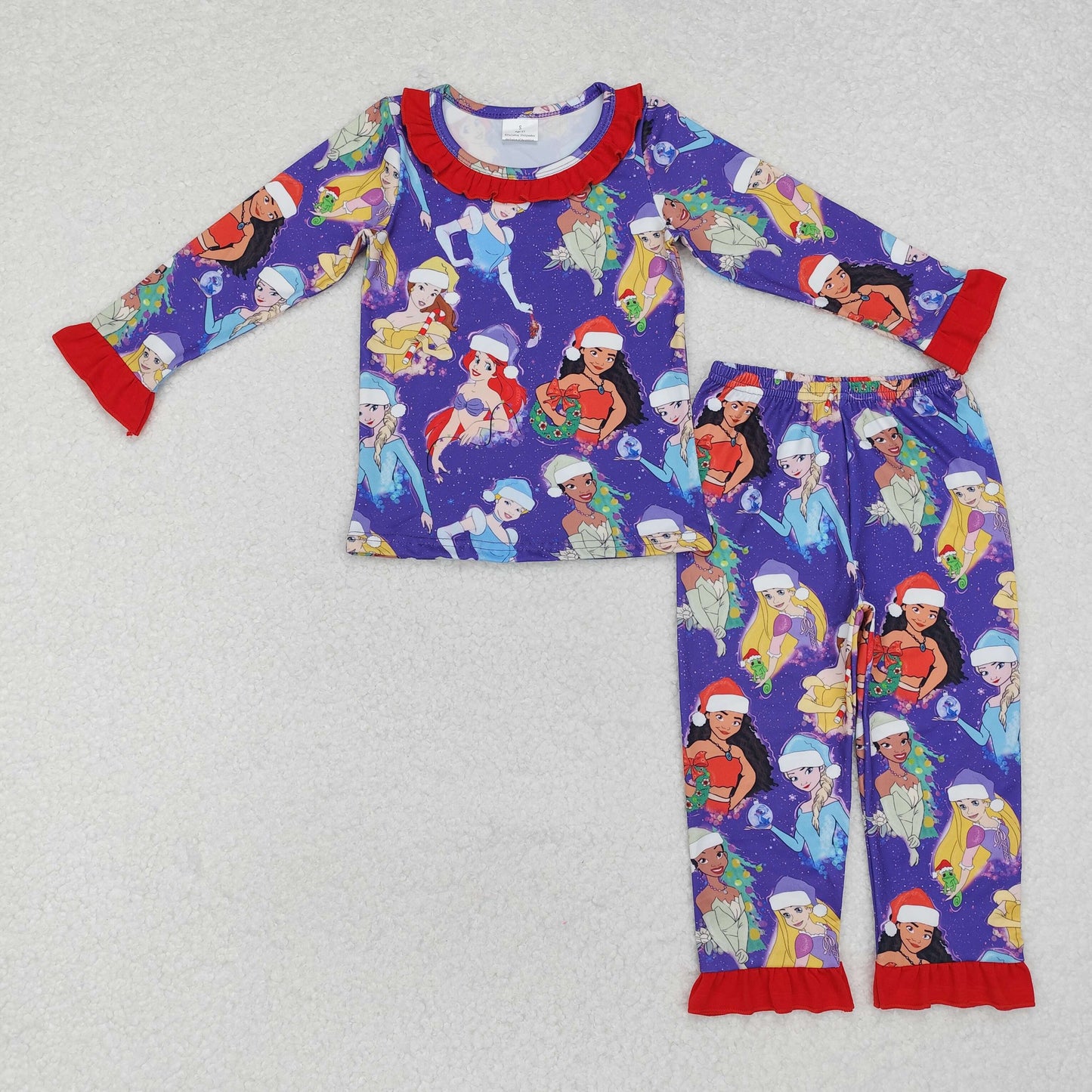 girl Christmas santa princess pajama set