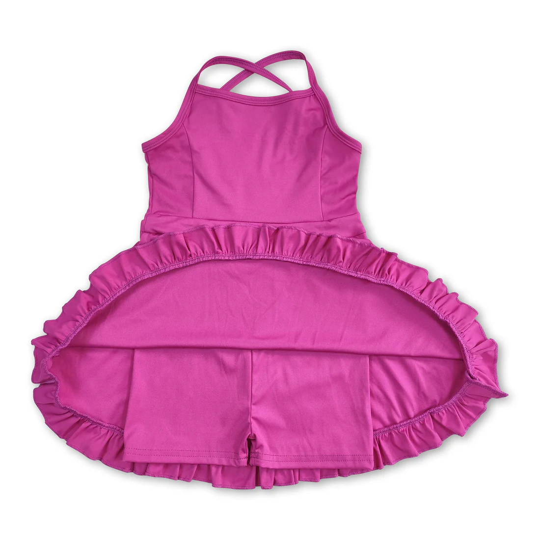 berry strap ruffle baby girls summer active wear athletic dress