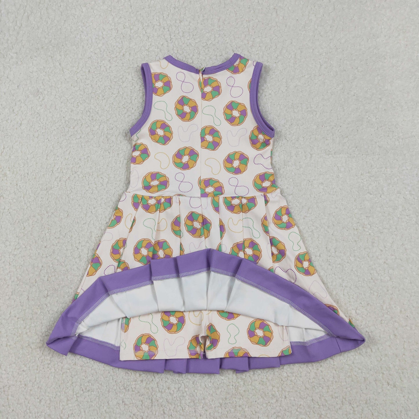 mardi gras king cake athletic pleated dress
