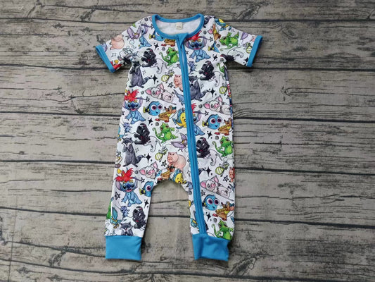 Pre order cartoon animal print sleeper blue