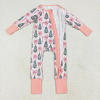 tree&bow baby Christmas zip sleeper pajama