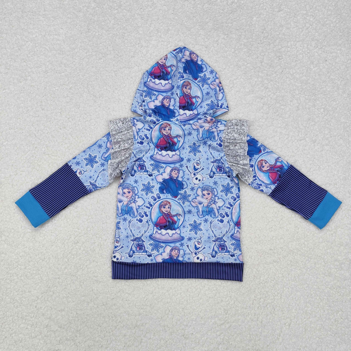 frozen princess long sleeve pocket hoodies