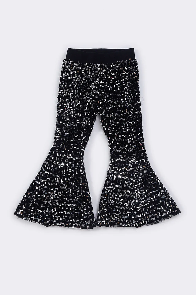 Black Sequins Pants Girl