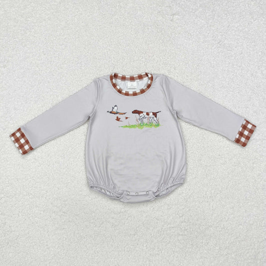 dog and duck print boys romper