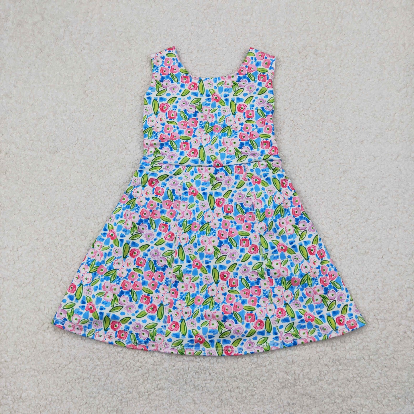one piece activewear watercolor flower athletic skort dress