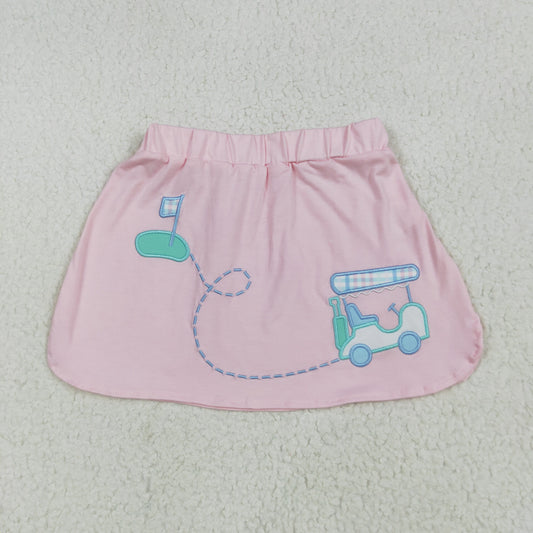 golf embroidery pink skirt