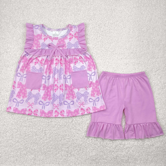 coquette print shorts set