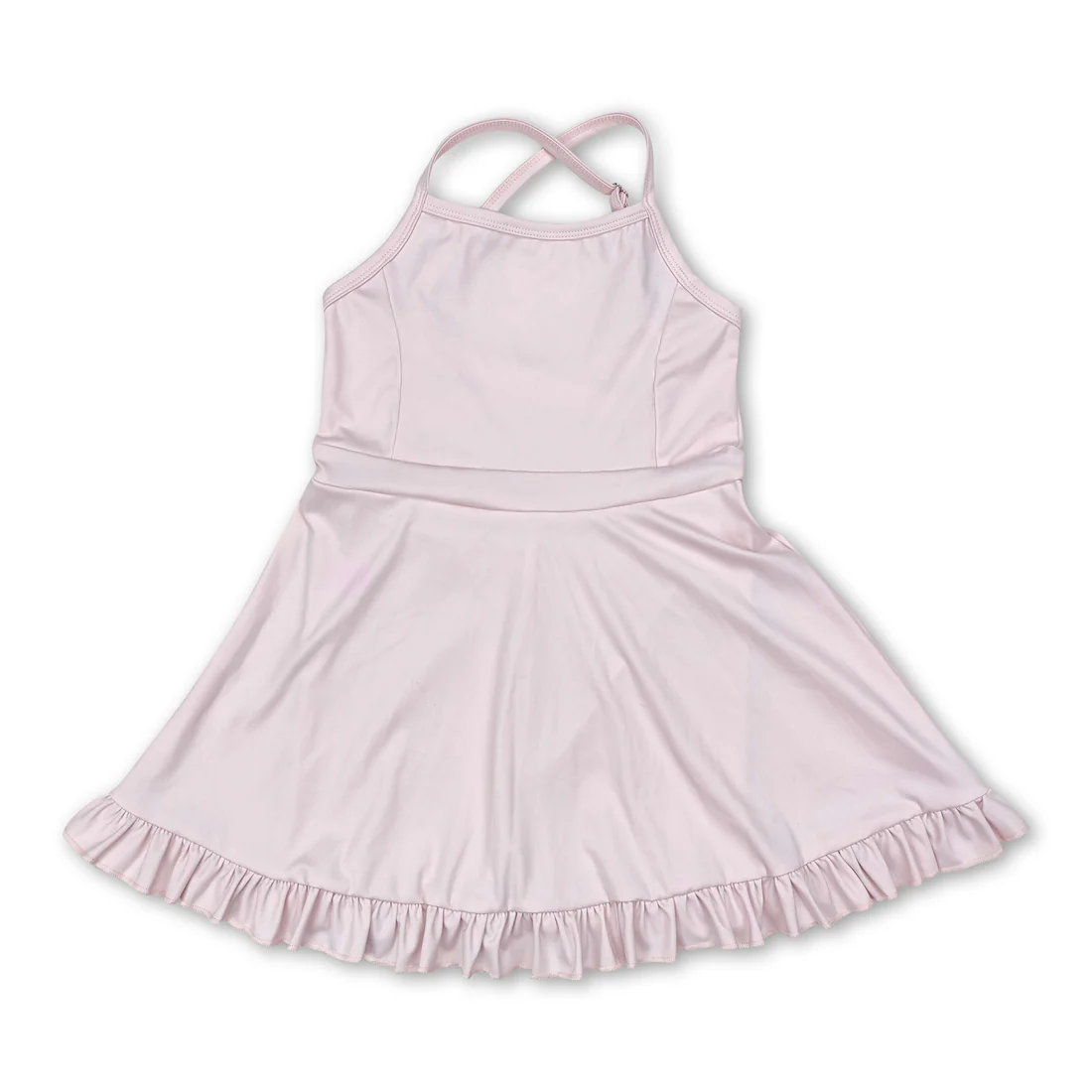 pink strap ruffle baby girls summer active wear athletic dress