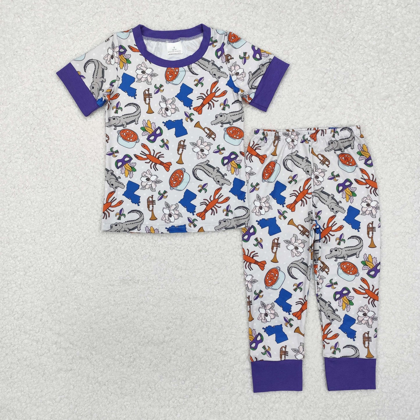 boy mardi gras pajama sleepwear