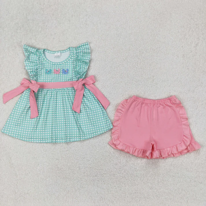 Kids Crab Embroidery Sibling Clothing