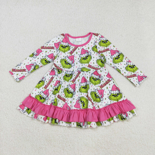 long sleeve dramatic gri*ch ruffle dress