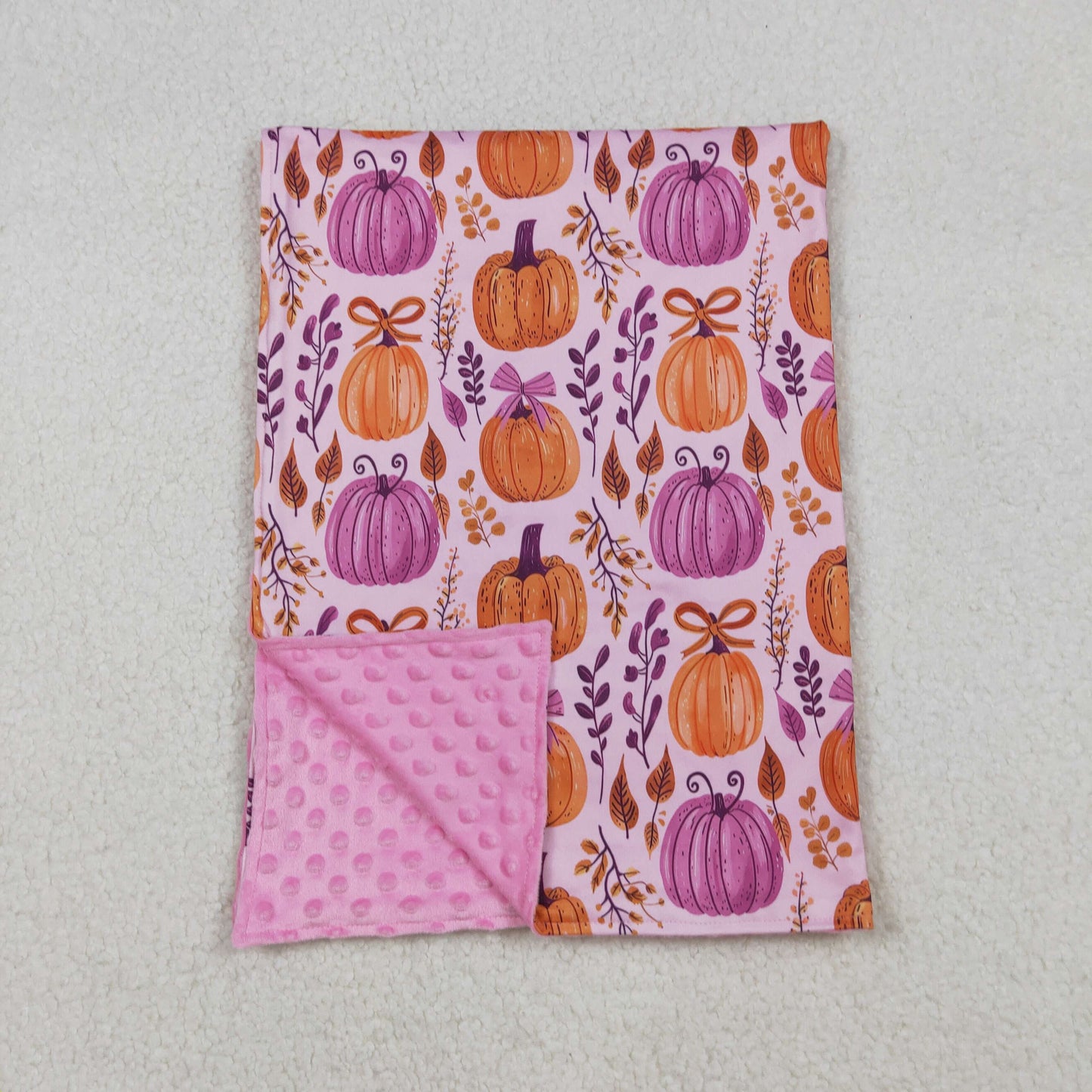 fall pumpkin print baby blanket
