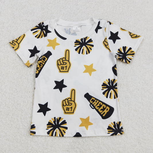 baby girl cheer t-shirt gold