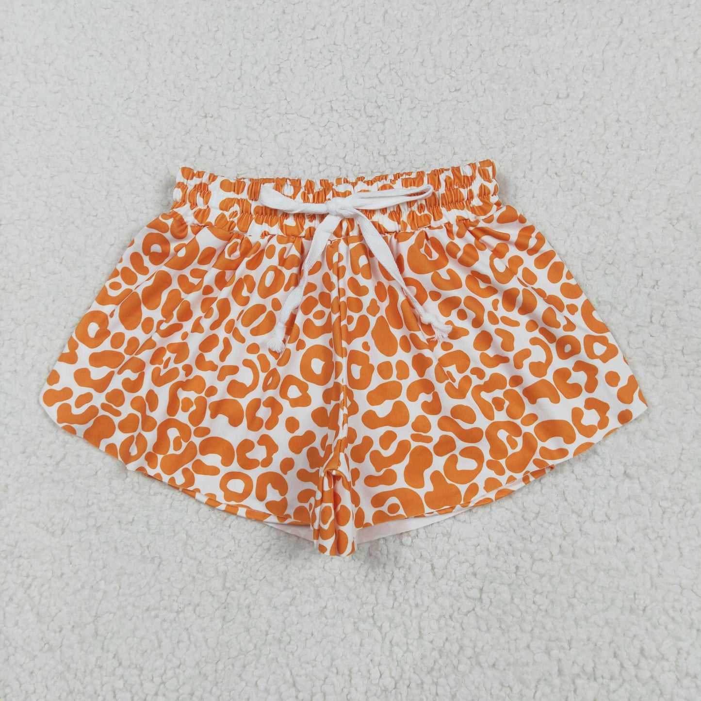 orange leopard butterfly shorts