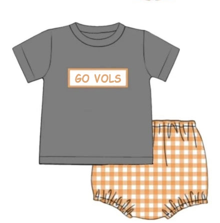 Custom order team baby boy bummie set go vols