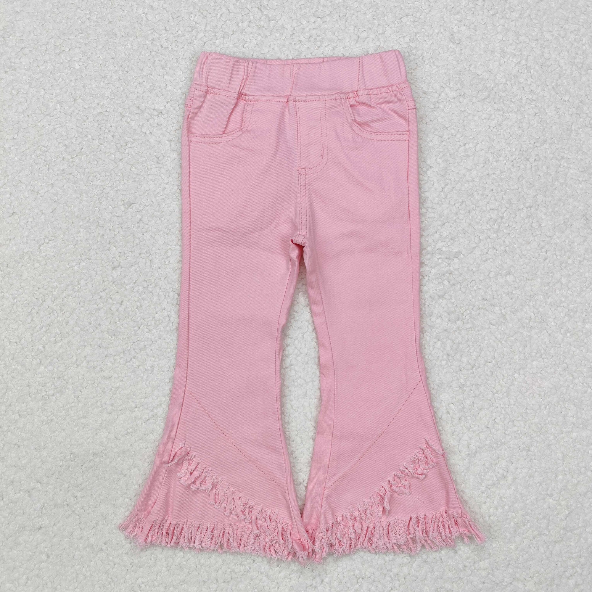 solid pink jeans girls denim pants