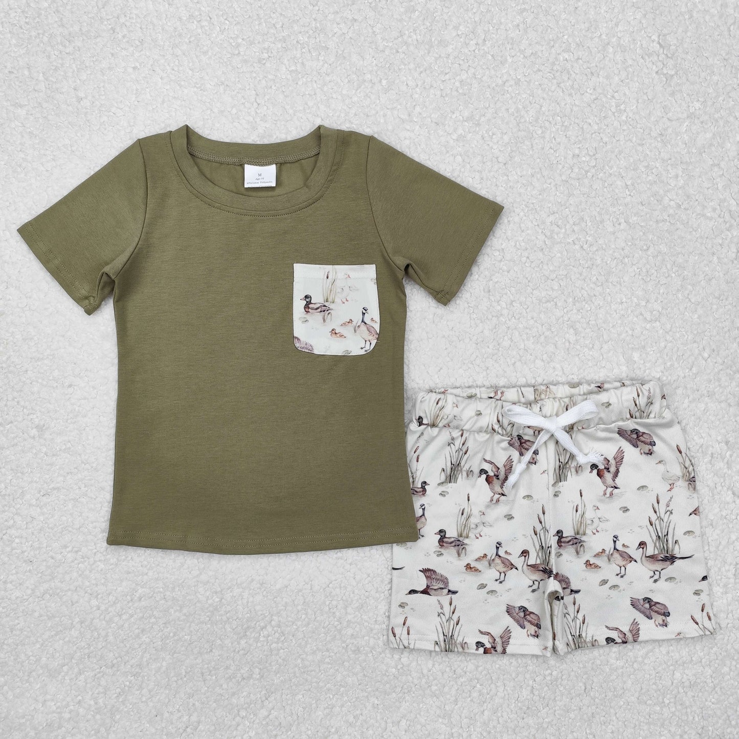 pocket t-shirt baby boy mallard shorts set