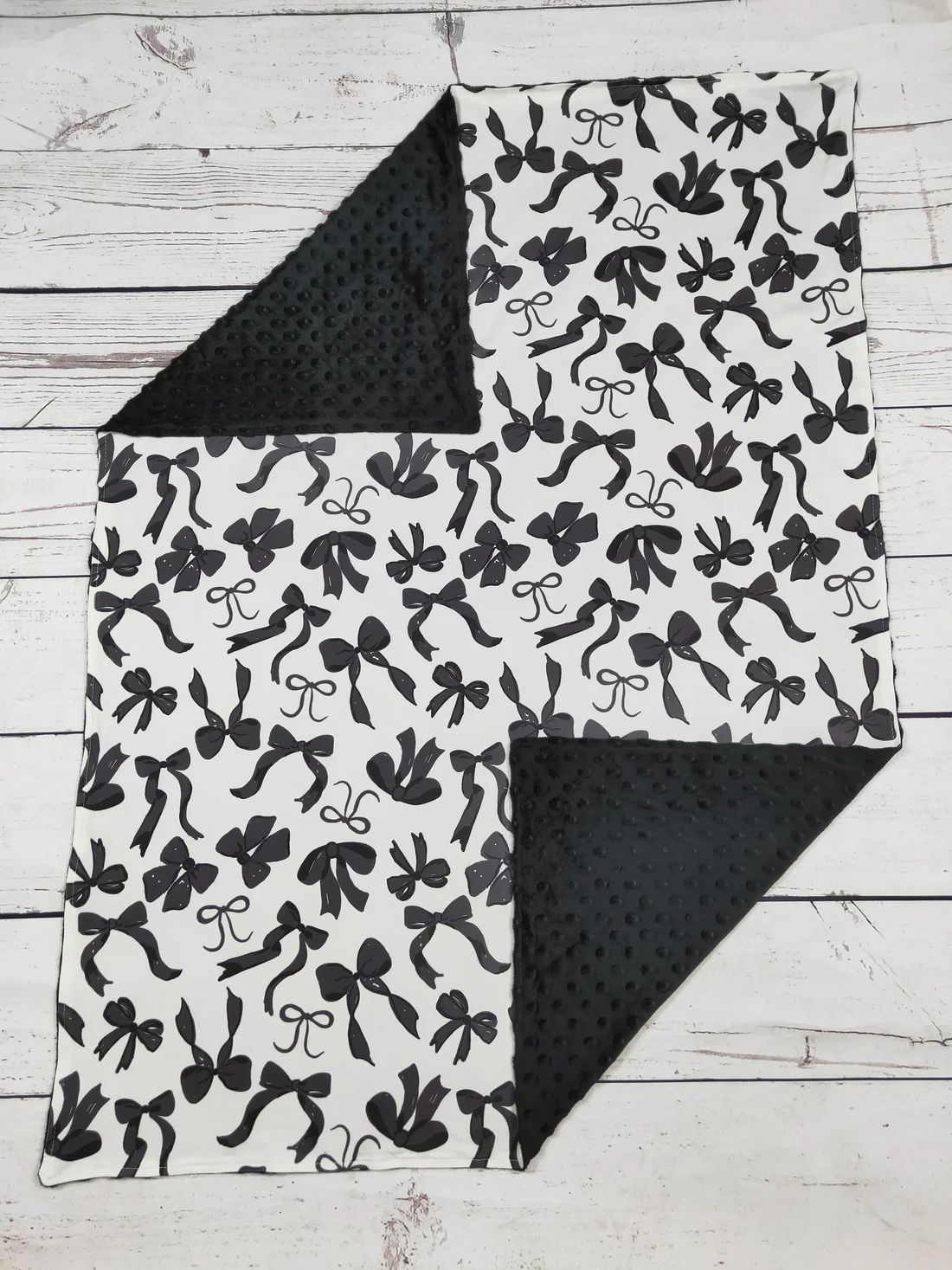 black bow coquette baby blanket