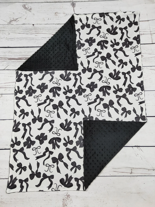 black bow coquette baby blanket