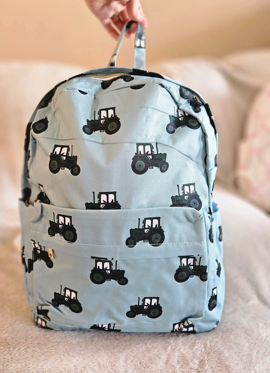 Green Tractor Boys Backpack