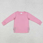 floral bows embroidered cotton pink shirt girls top