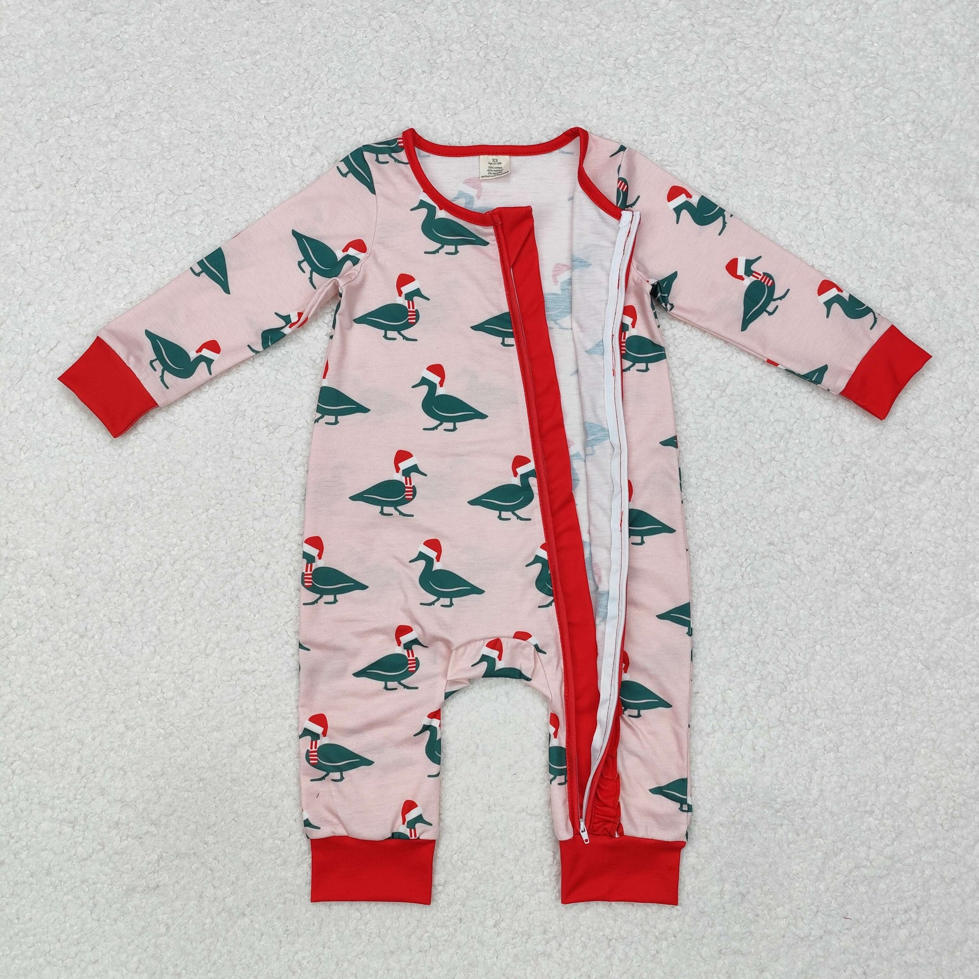 baby girl santa duck bamboo sleeper