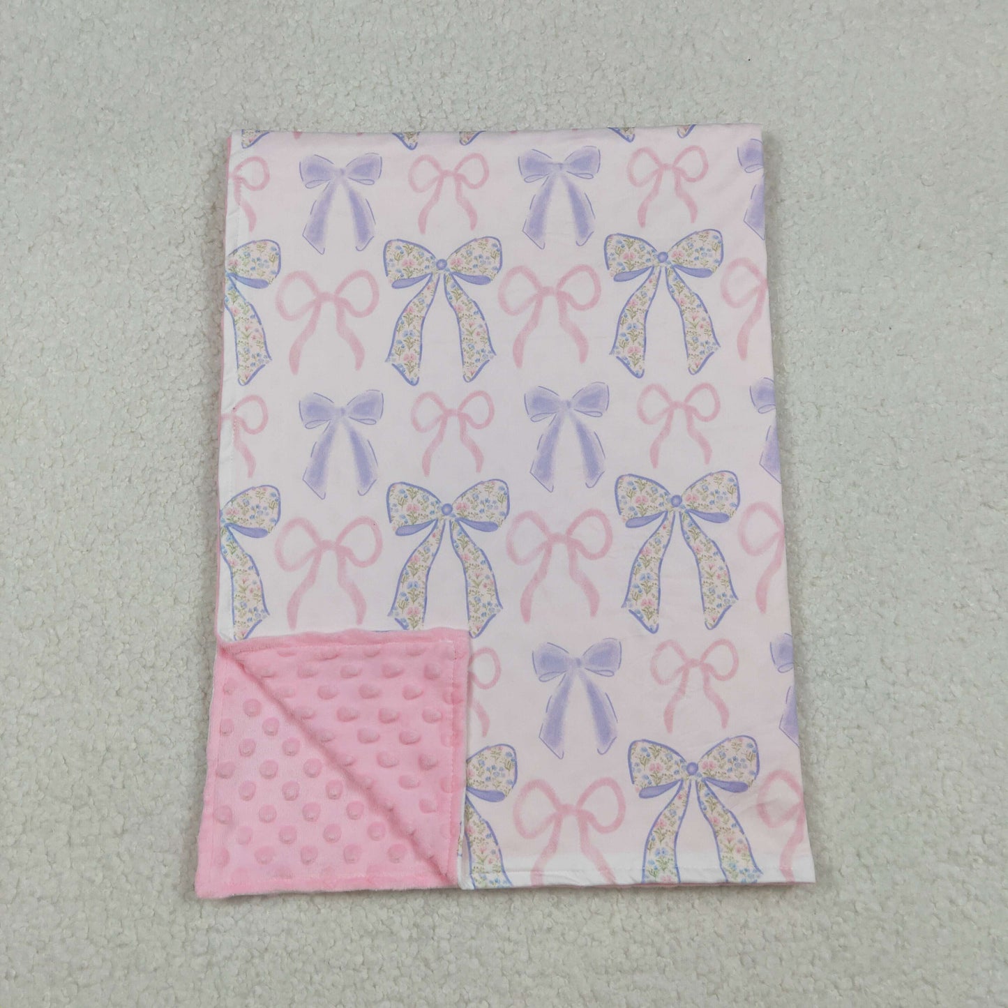 pink floral bow coquette baby blanket
