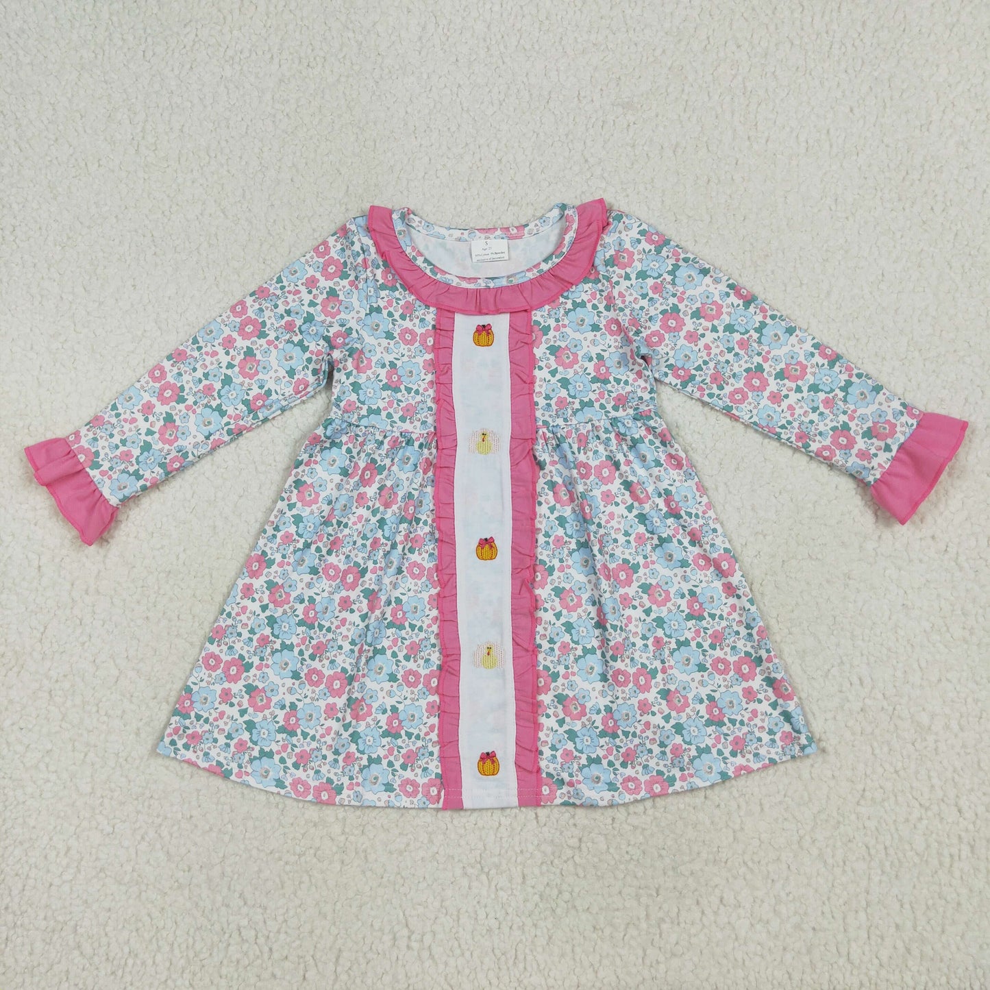 floral turkey pumpkin embroidery dress