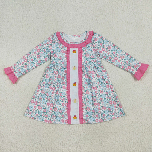 floral turkey pumpkin embroidery dress