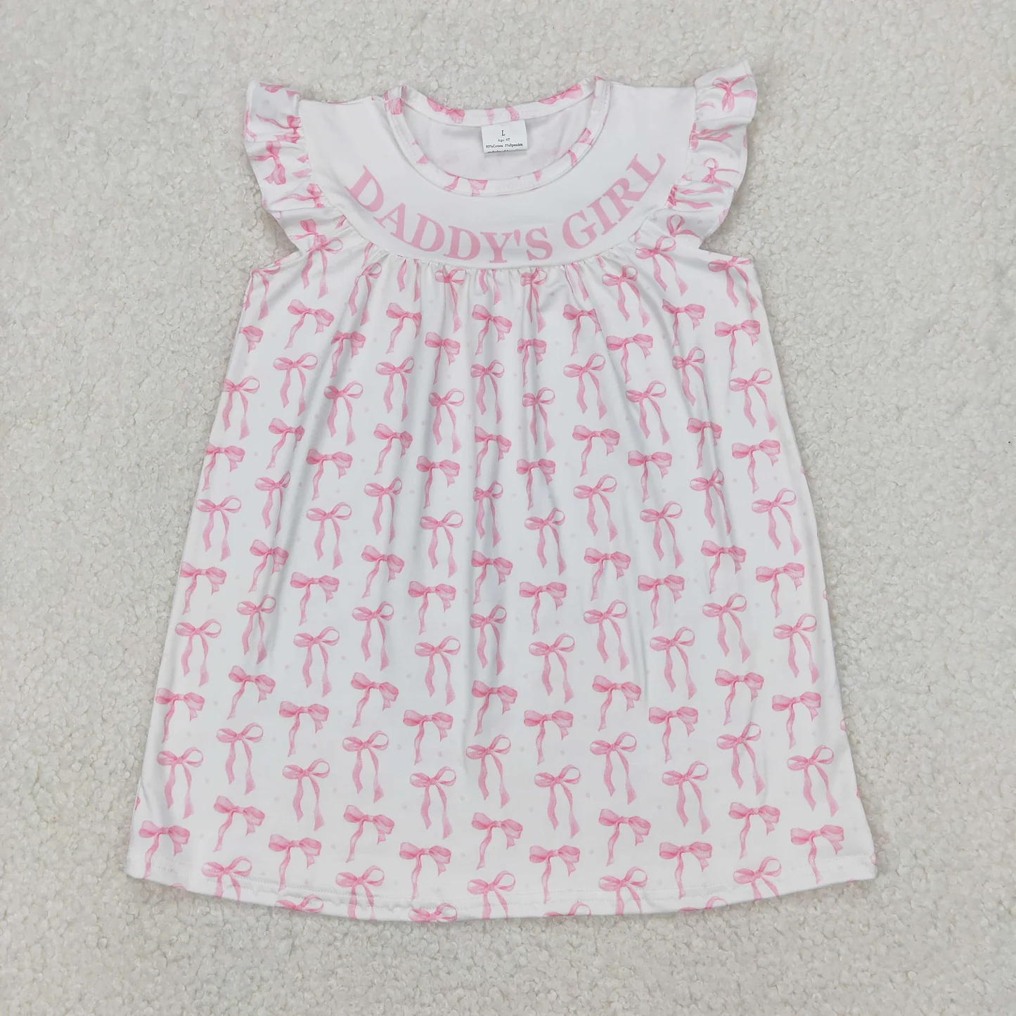 Daddy's Girl Pink Bows Print Sibling Clothes