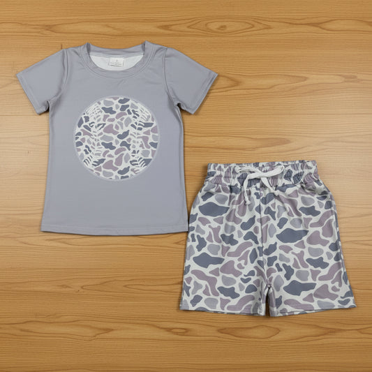 camo baseball boy shorts set