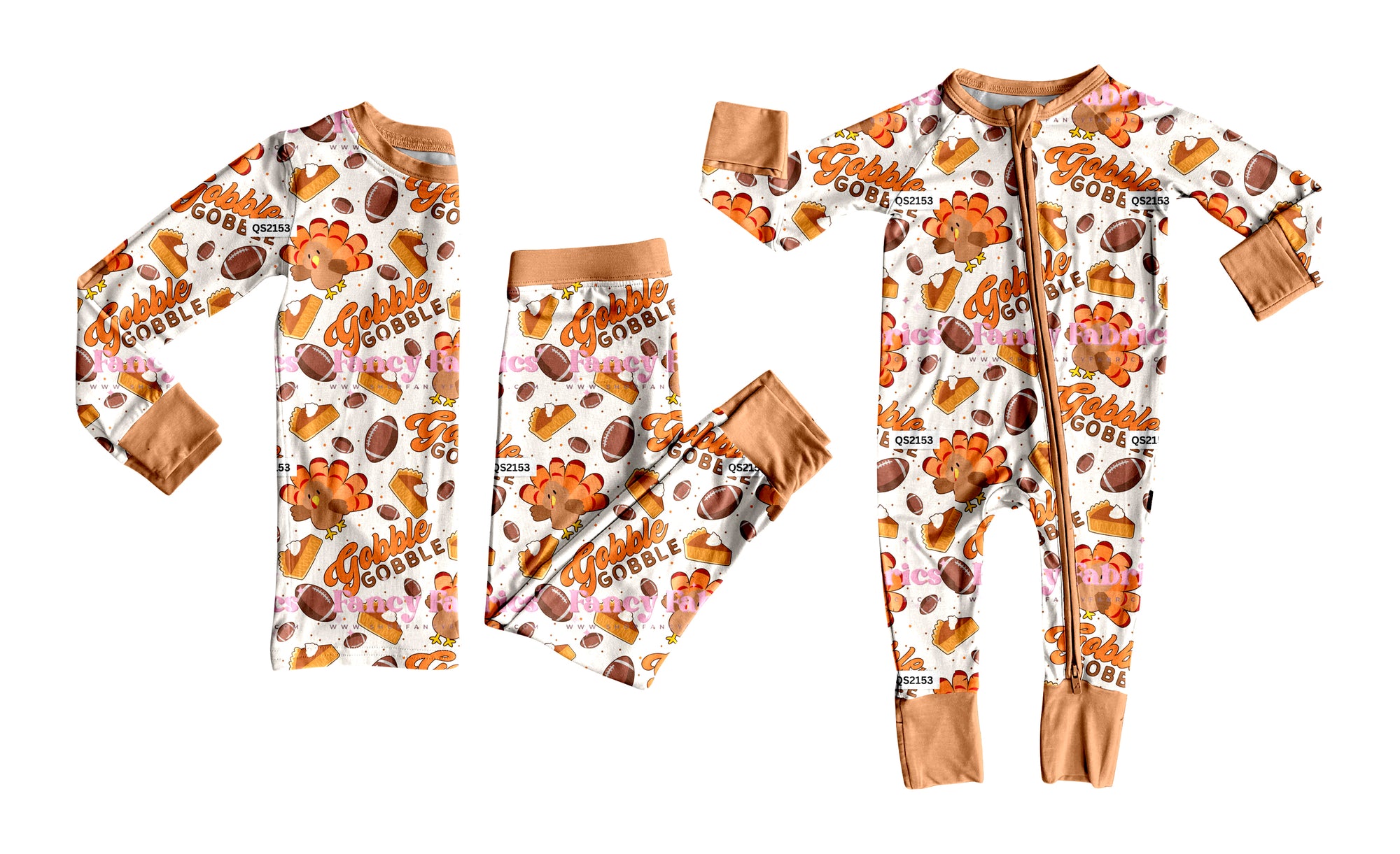 TAT 6-7 weeks MOQ 3 each gobble football print kids pajamas