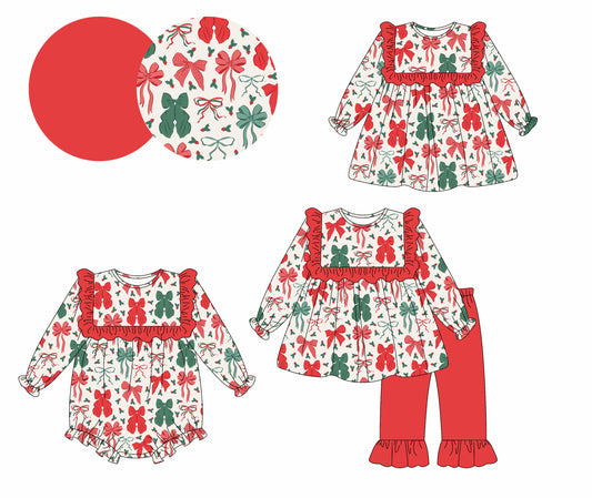 TAT 6-7 weeks MOQ 3 each Christmas bow coquette clothing