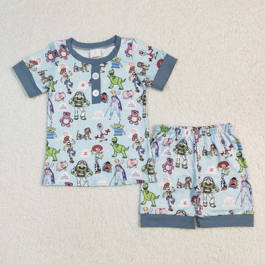 cartoon story shorts pajama set boys sleepwear