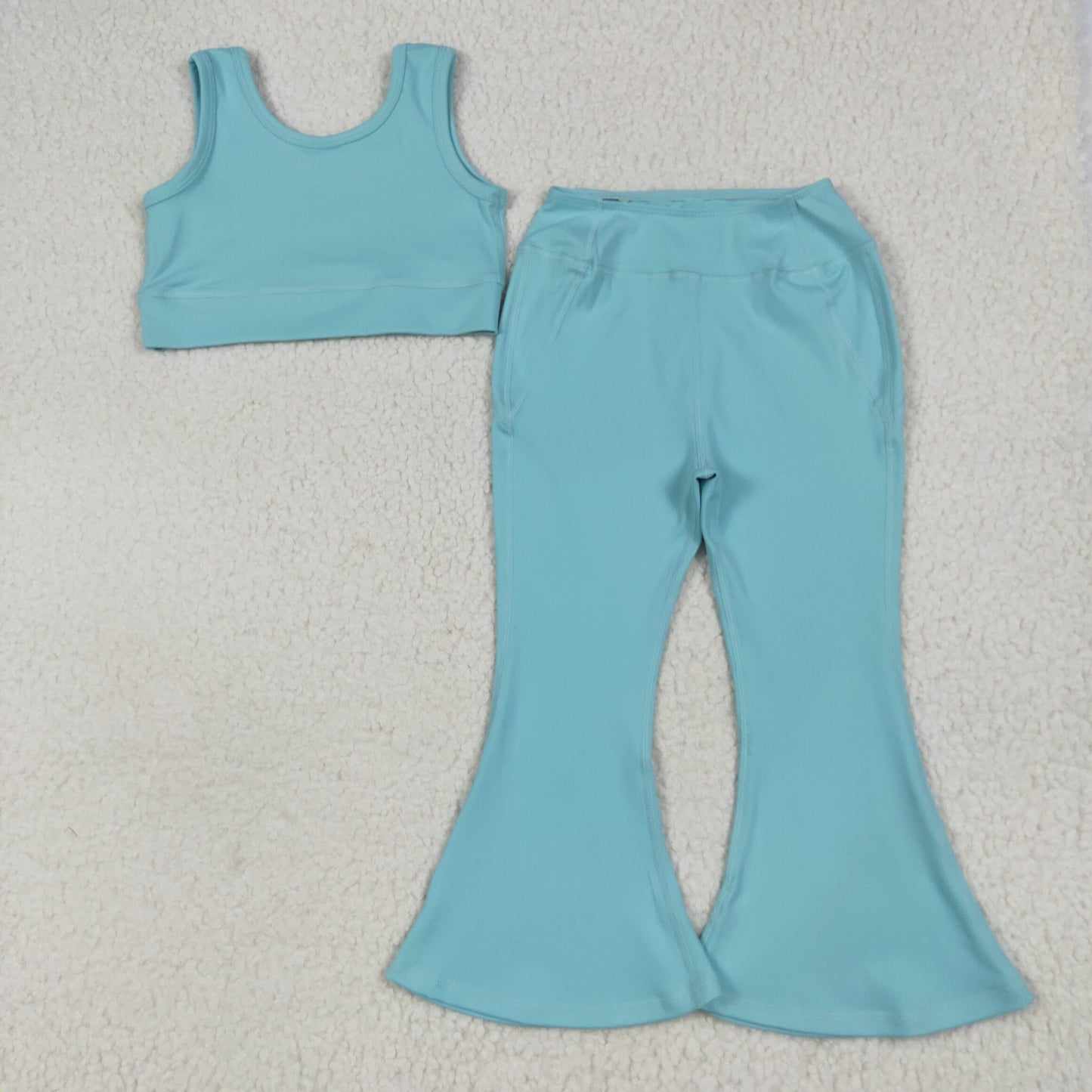 blue two pieces athletic pants set