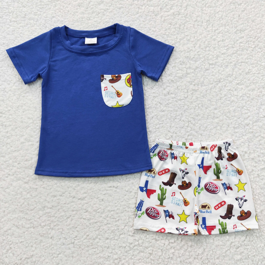 BSSO0225 USA Warehouse Texas Shorts Outfit