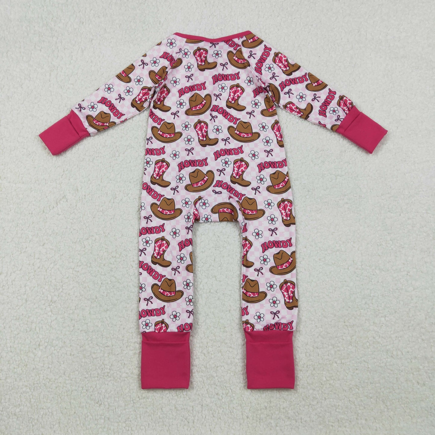 pink howdy cowgirl zipper sleeper
