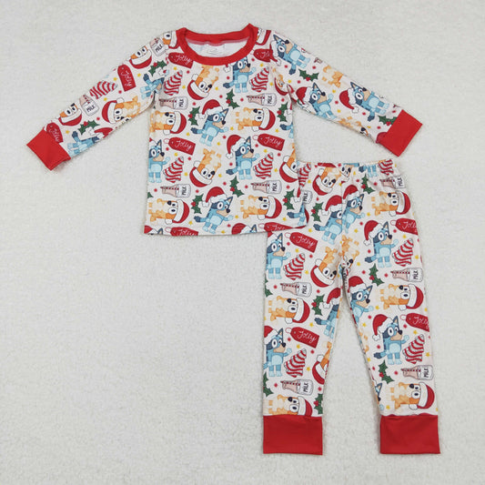 jolly santa dog cake boy Christmas pajama set