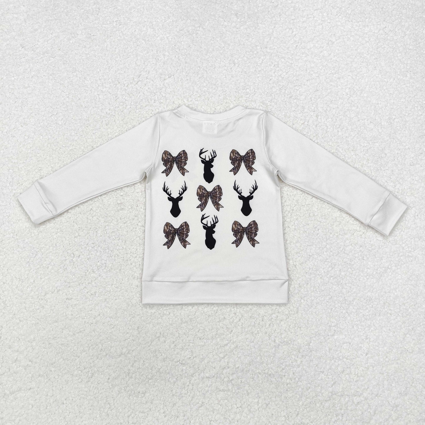 deer camo bows print girls sweatshirts