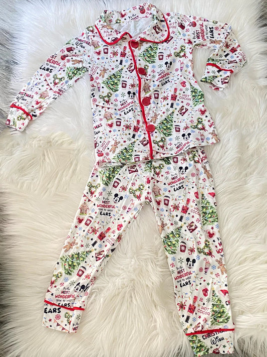 Boy Hot Cocoa Christmas Ruffle Pajama Set