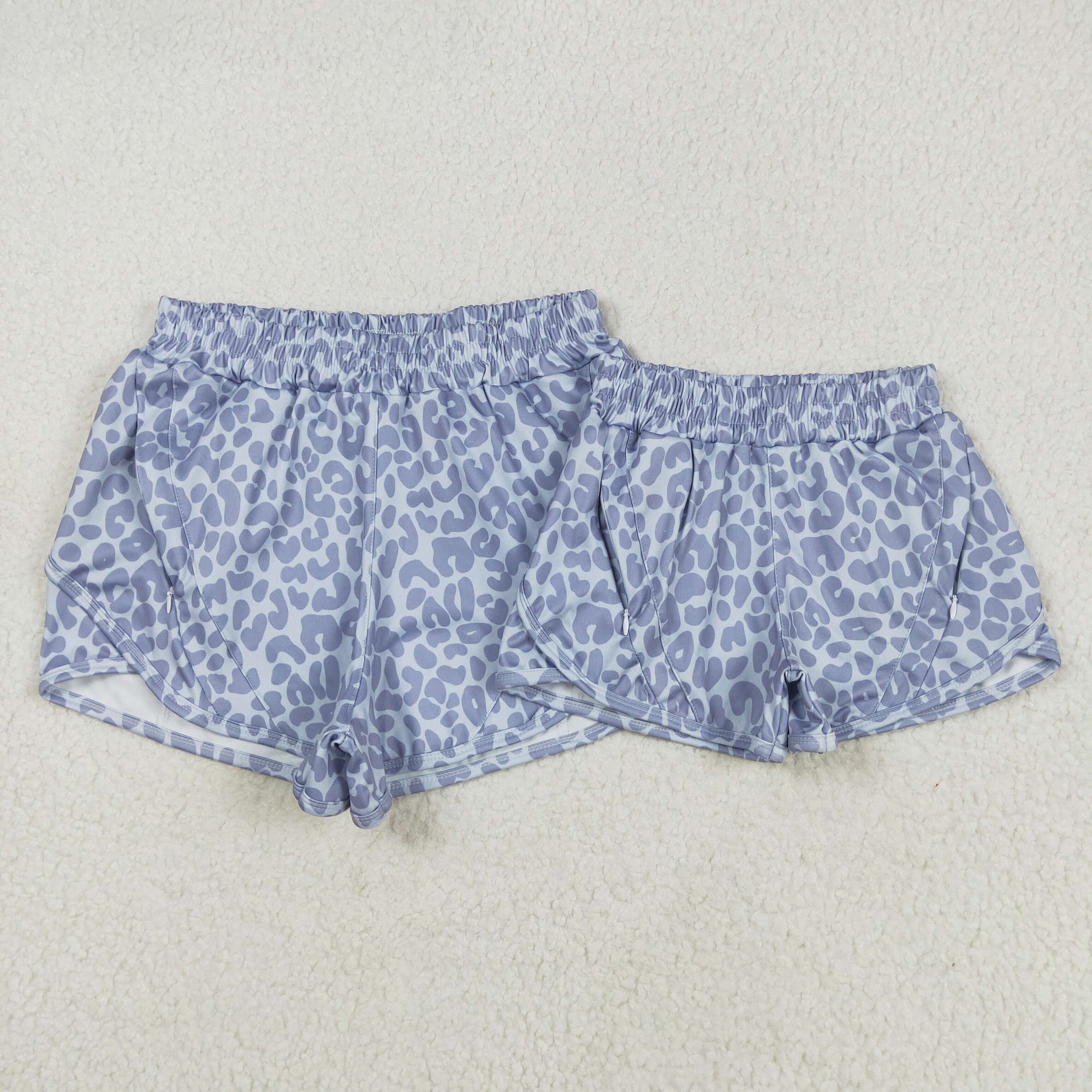 gray leopard athletic woman shorts