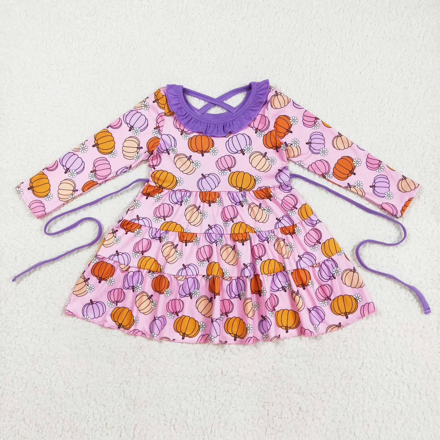 colorful  pumpkin twirl dress girls fall dresses