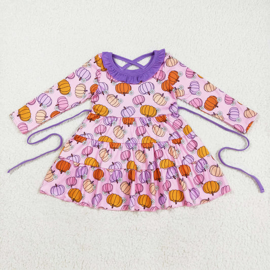 colorful  pumpkin twirl dress girls fall dresses