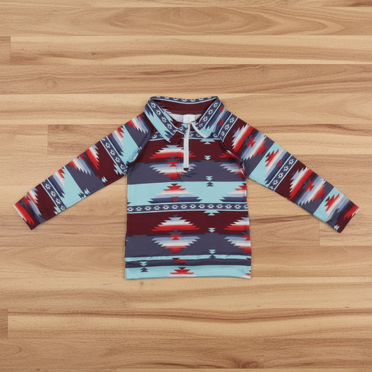 aztec zip up pullover baby boy top