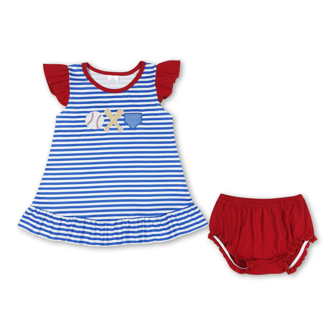 Baseball Embroidery Kids Sibling Clothing