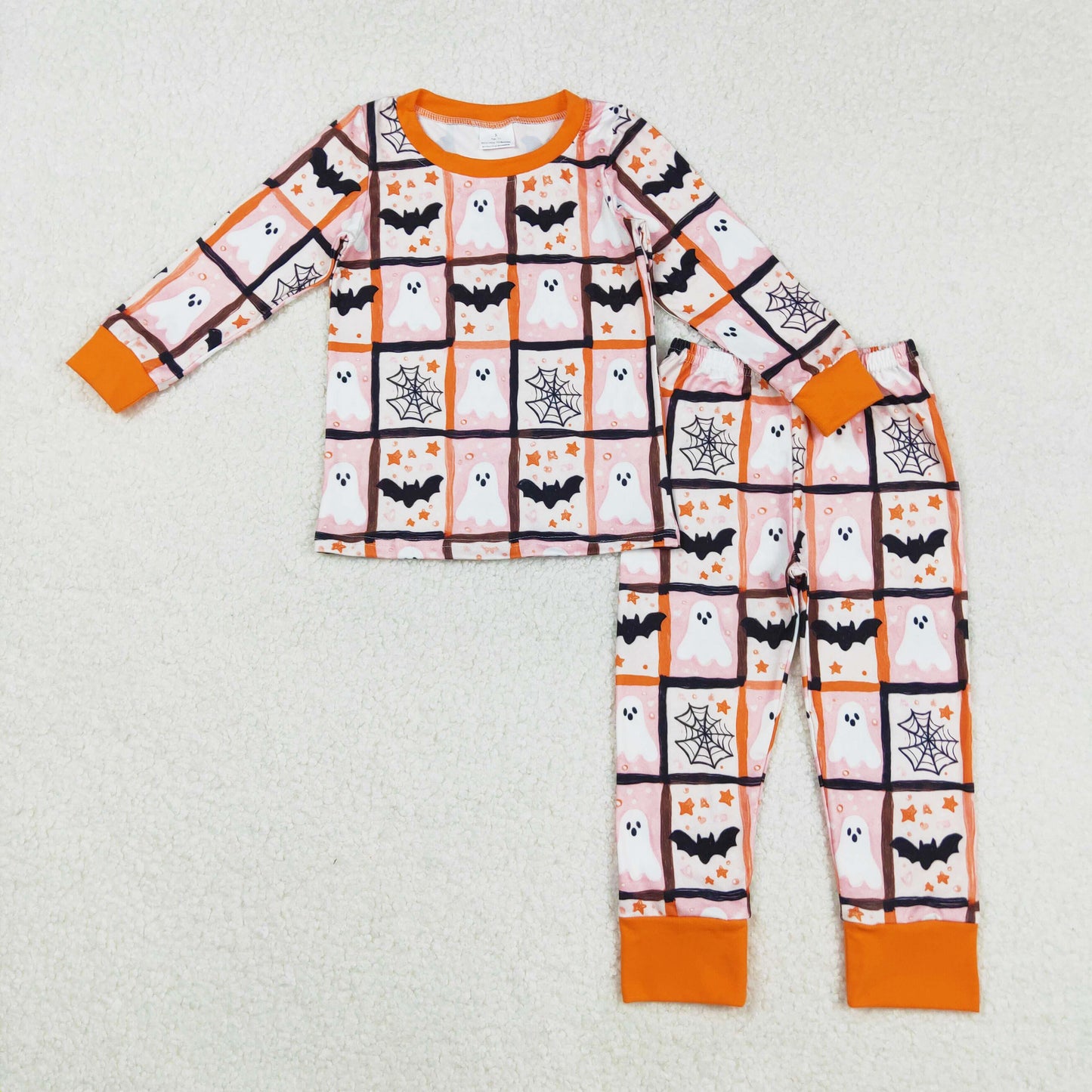 ghost bat spiderwebs Halloween spooky pajama lounge set