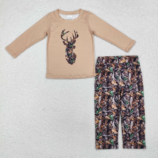 camo deer print shirt pants set boys clothes