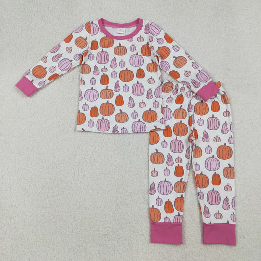 fall pumpkin two pieces baby girl pajama