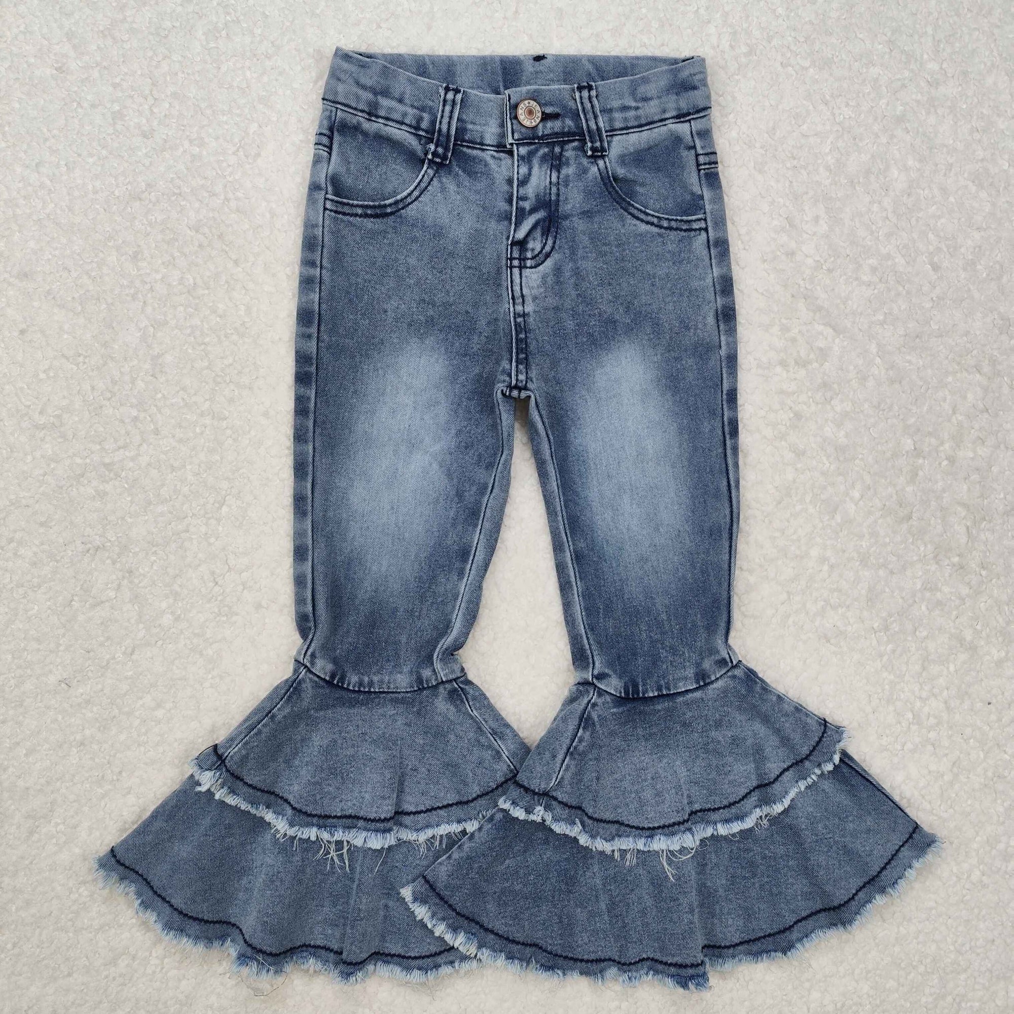 kids clothing distressed denim pants double wide belles
